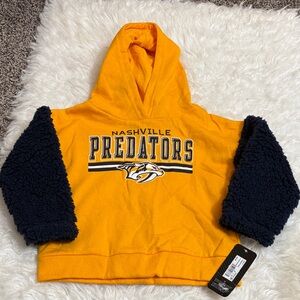 NWT NHL Nashville Predators Hockey Long Sleeve Sweatshirt Sherpa Sleeves 3T